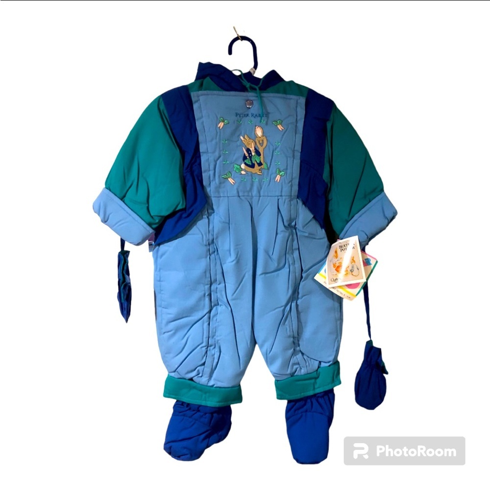Vintage color block baby boy snowsuit 1980’s